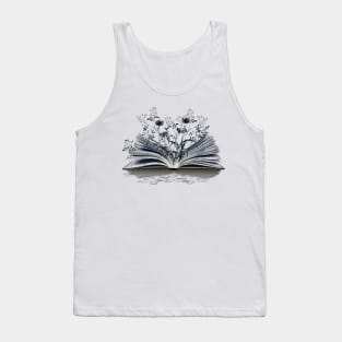 Floral book,Reading books, Book Sticker, bookworm gift for reader,student gift, lover books Tank Top